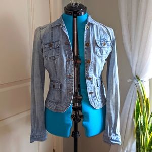 DKNY Jean Jacket, Light Wash, Vintage Distressed Size Medium